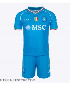 Günstige SSC Napoli Heimtrikotsatz Kinder 2023-24 Kurzarm (+ Kurze Hosen)